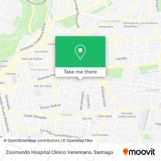 Mapa de Zoomundo Hospital Clinico Veterinario