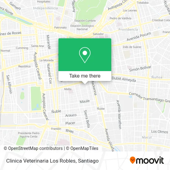 Clinica Veterinaria Los Robles map