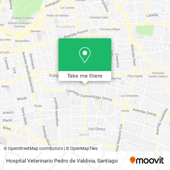 Hospital Veterinario Pedro de Valdivia map