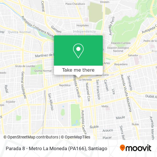 Parada 8 - Metro La Moneda (PA166) map