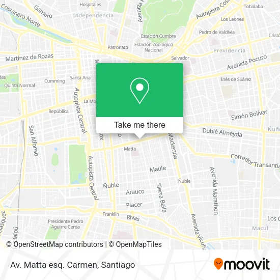 Av. Matta esq. Carmen map
