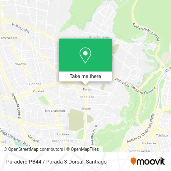 Paradero PB44 / Parada 3 Dorsal map