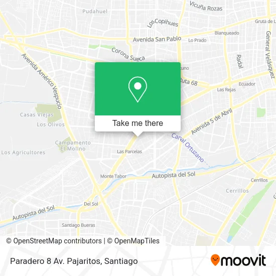 Paradero 8 Av. Pajaritos map