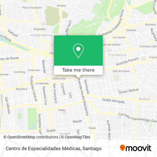 Mapa de Centro de Especialidades Médicas