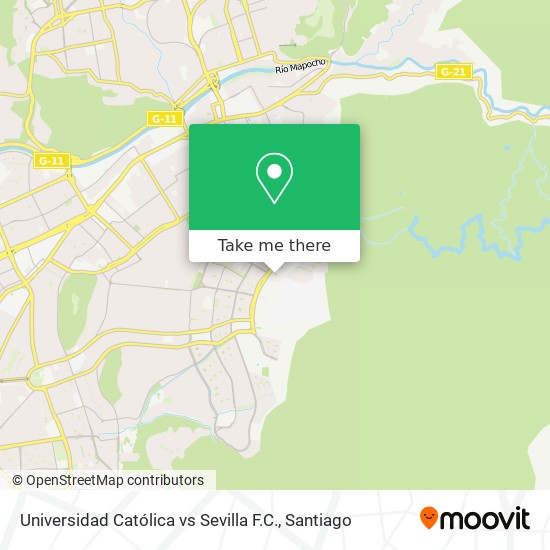 Universidad Católica vs Sevilla F.C. map