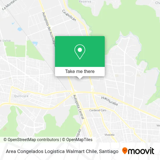 Area Congelados Logistica Walmart Chile map