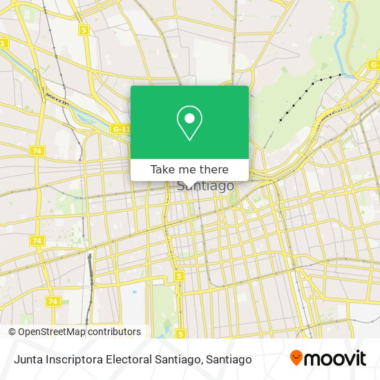 Junta Inscriptora Electoral Santiago map