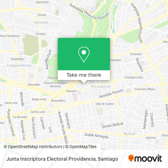 Junta Inscriptora Electoral Providencia map