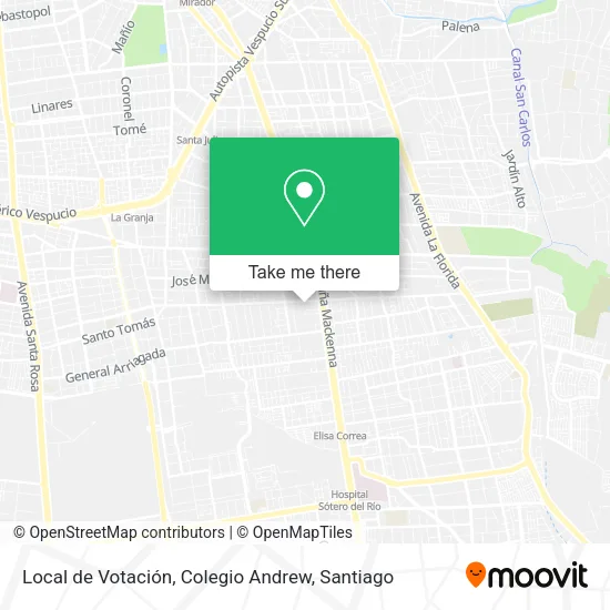 Local de Votación, Colegio Andrew map
