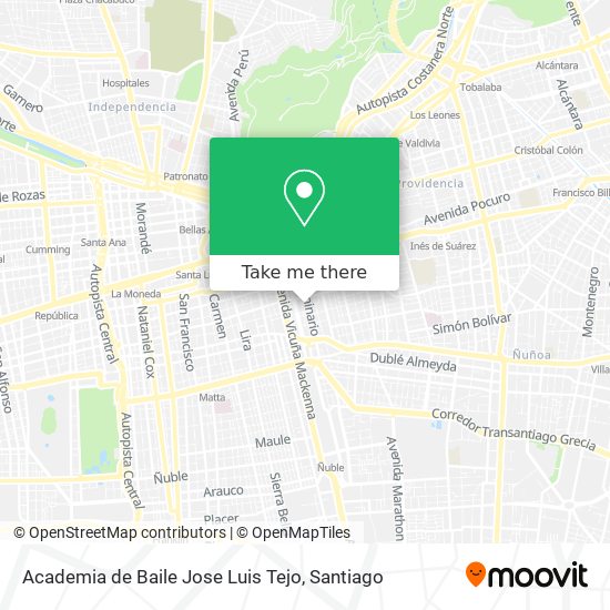Mapa de Academia de Baile Jose Luis Tejo