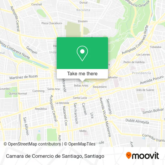 Camara de Comercio de Santiago map