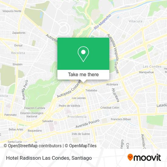 Hotel Radisson Las Condes map