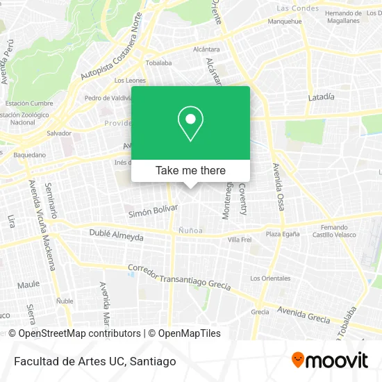 Facultad de Artes UC map