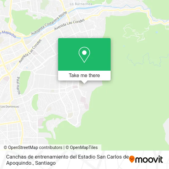 Canchas de entrenamiento del Estadio San Carlos de Apoquindo. map