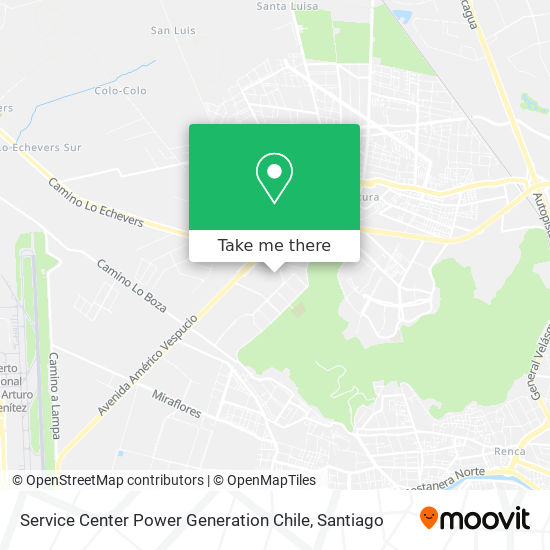 Service Center Power Generation Chile map