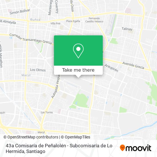 43a Comisaría de Peñalolén - Subcomisaría de Lo Hermida map