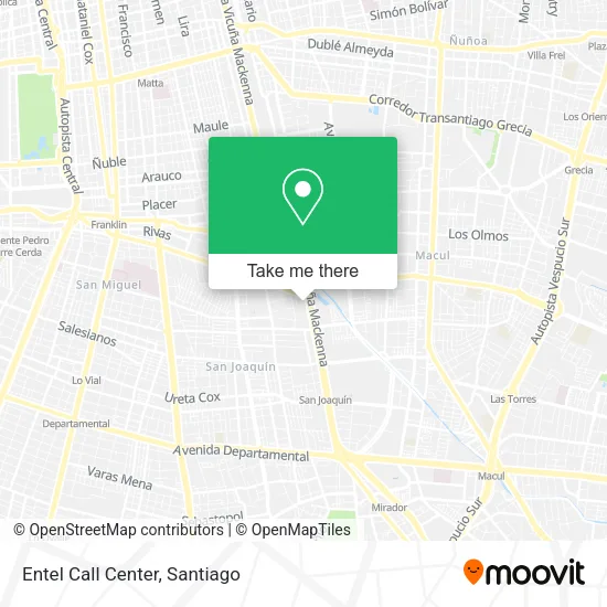 Entel Call Center map