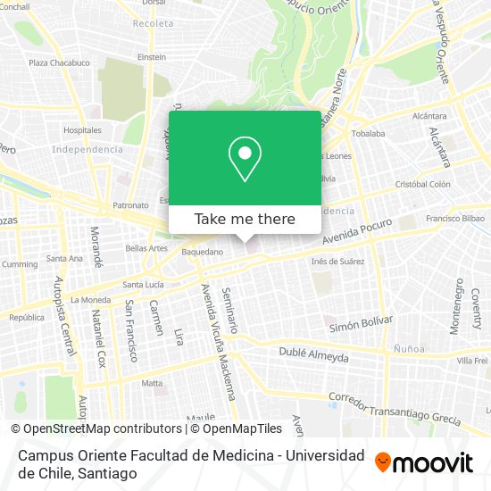 Campus Oriente Facultad de Medicina - Universidad de Chile map
