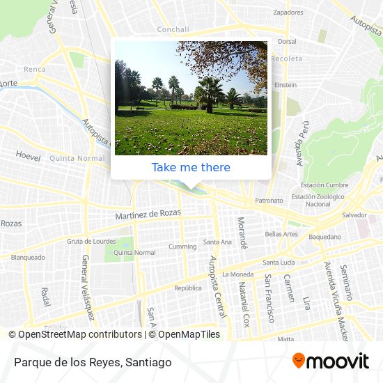 How to get to Parque de los Reyes in Santiago by Micro or Metro?