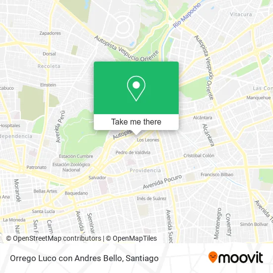 Orrego Luco con Andres Bello map
