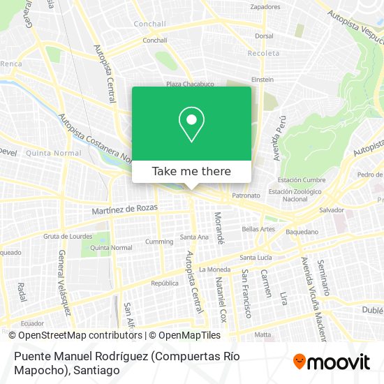 Mapa de Puente Manuel Rodríguez (Compuertas Río Mapocho)