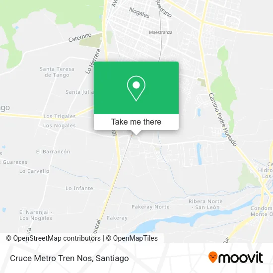 Cruce Metro Tren Nos map