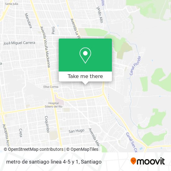 metro de santiago linea 4-5 y 1 map