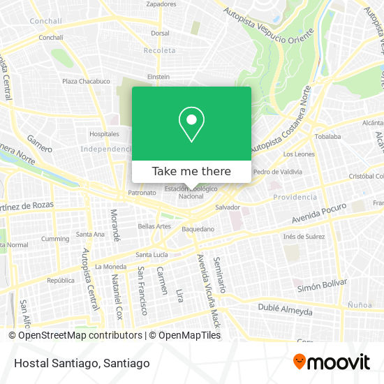 Mapa de Hostal Santiago