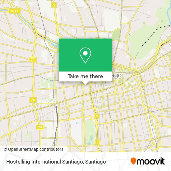 Hostelling International Santiago map