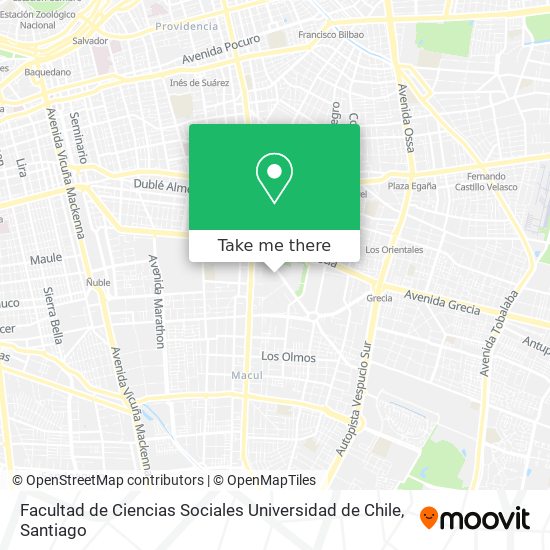 Facultad de Ciencias Sociales Universidad de Chile map