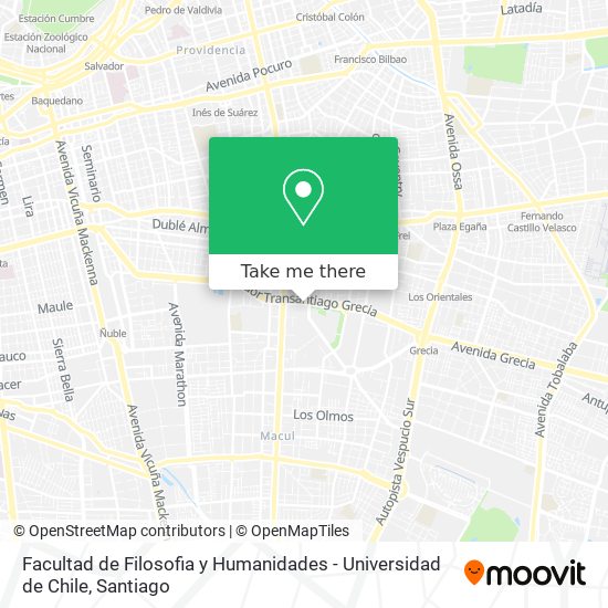 Facultad de Filosofia y Humanidades - Universidad de Chile map