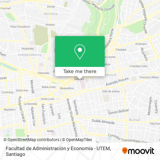 Facultad de Administración y Economía - UTEM map