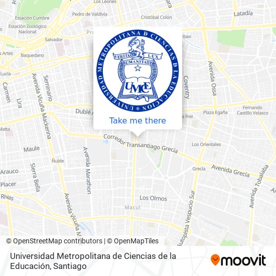 Universidad Metropolitana de Ciencias de la Educación map