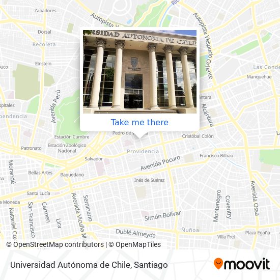 Universidad Autónoma de Chile map