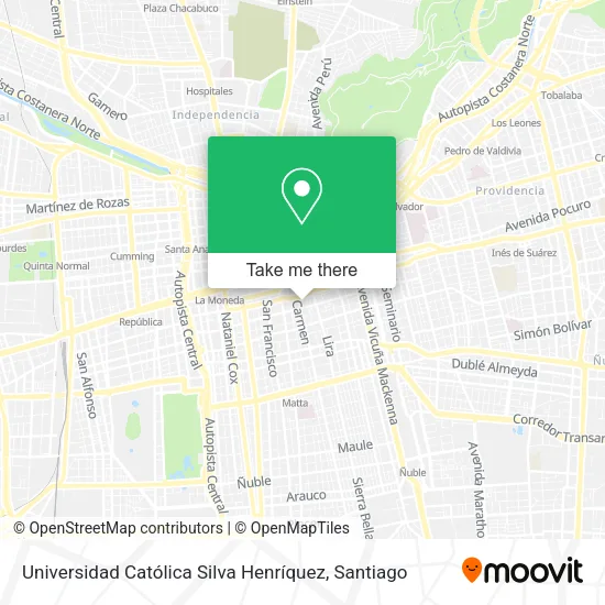 Universidad Católica Silva Henríquez map