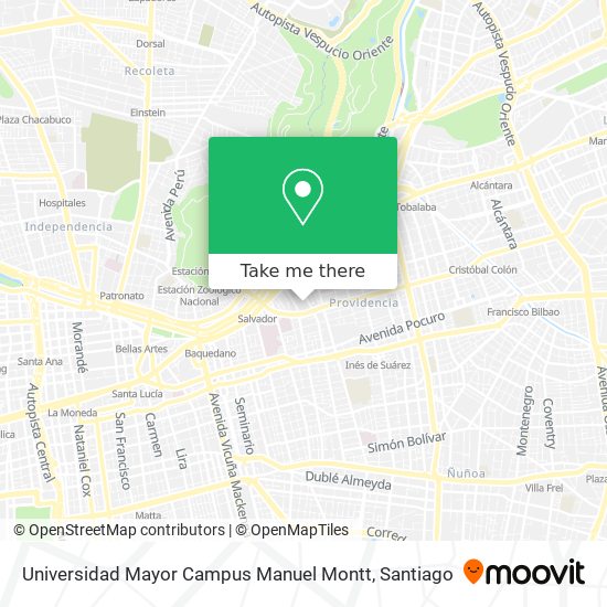 Universidad Mayor Campus Manuel Montt map