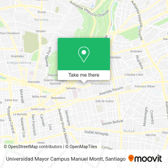 Universidad Mayor Campus Manuel Montt map