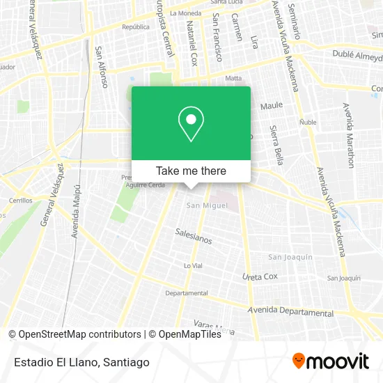 Estadio El Llano map