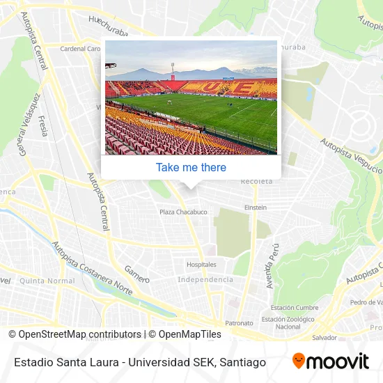 Estadio Santa Laura - Universidad SEK map