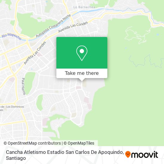 Cancha Atletismo Estadio San Carlos De Apoquindo map