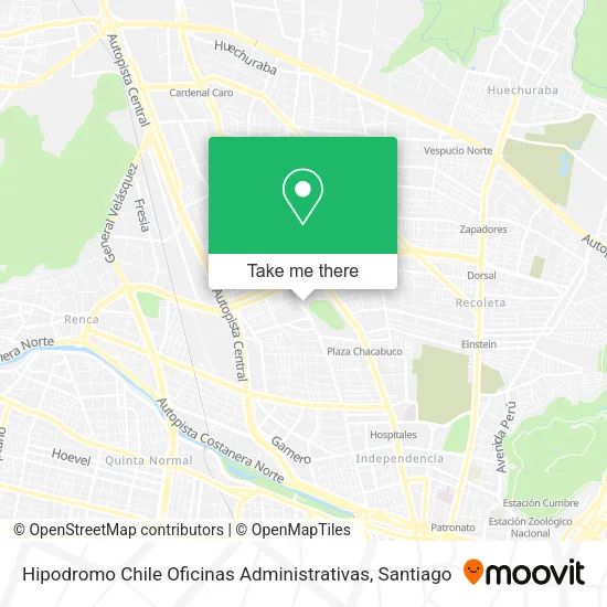 Hipodromo Chile Oficinas Administrativas map