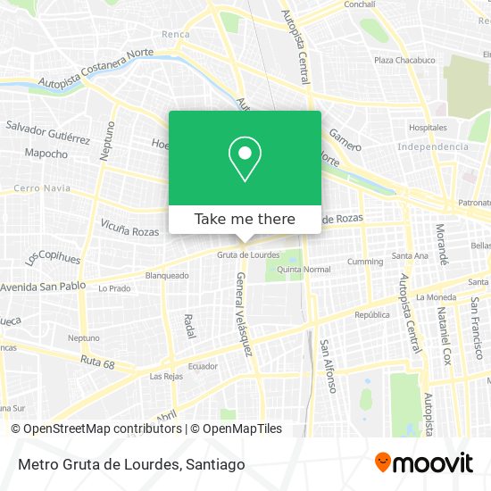 Metro Gruta de Lourdes map