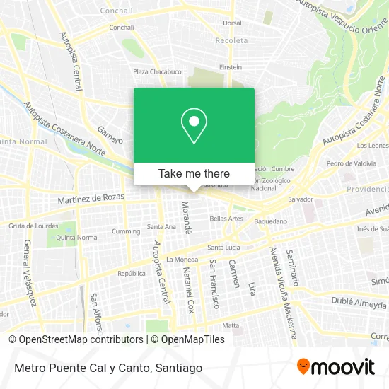 Metro Puente Cal y Canto map