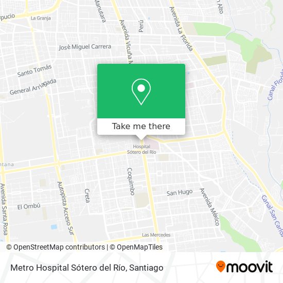 Metro Hospital Sótero del Río map