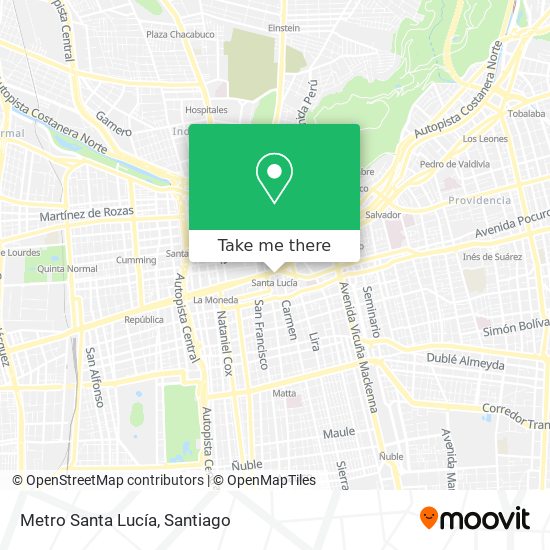 Metro Santa Lucía map