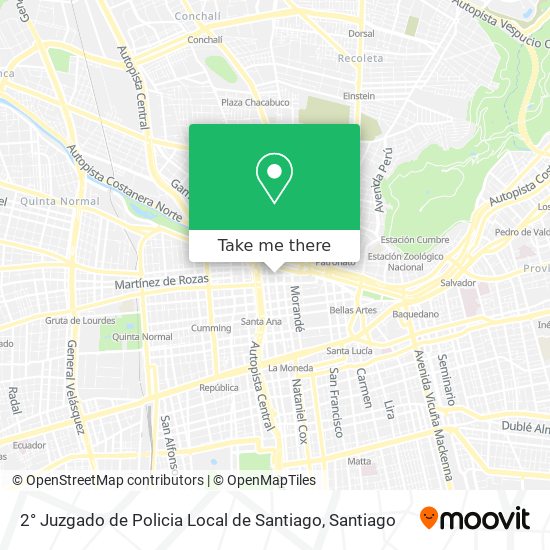 2° Juzgado de Policia Local de Santiago map