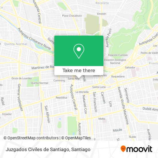 Juzgados Civiles de Santiago map