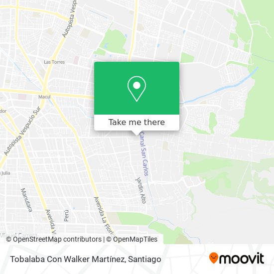 Tobalaba Con Walker Martínez map