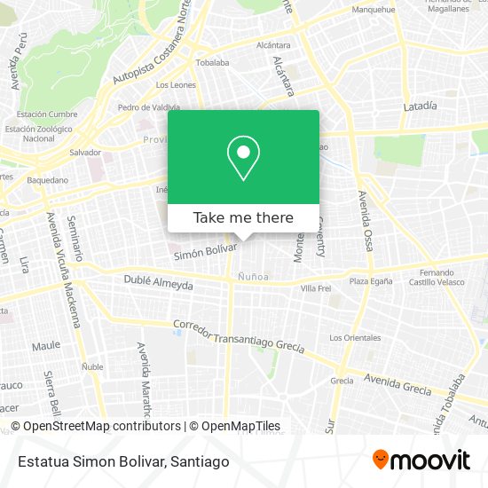 Estatua Simon Bolivar map