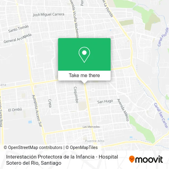 Interestación Protectora de la Infancia - Hospital Sotero del Rio map